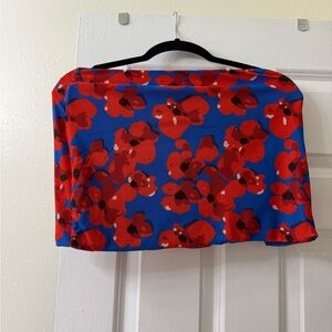 Floral Red and Blue Tube Top